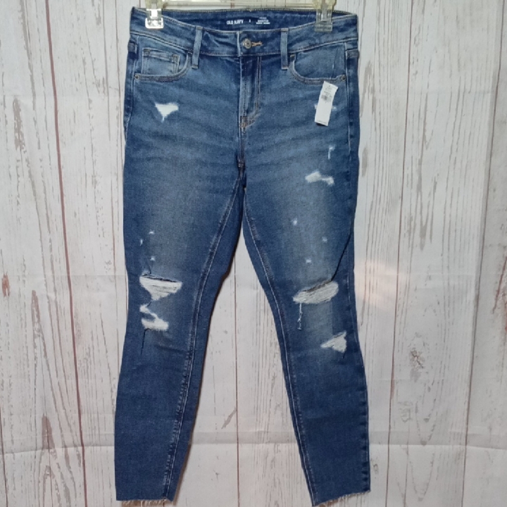 NWT Old Navy Mid-Rise Rockstar Super Skinny sz2